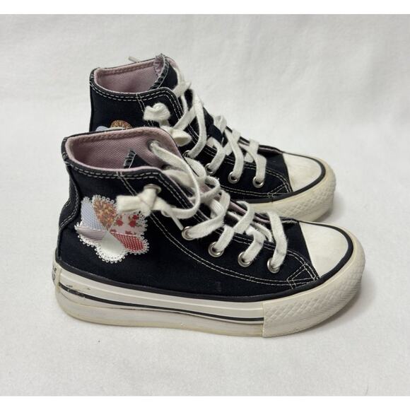 Converse Chuck Taylor All Star Leaf Patchwork Platform Sneakers Girl Sz 12 - Picture 5 of 14